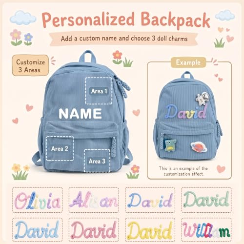 Personalized Corduroy Backpack with Name - Back to School Bag - Backpack a