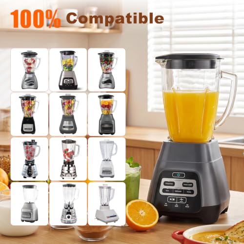 6-Pack Glass Blender Jar Replacement for Oster Classic Series - 6-Cup Pitcher with Blade, Gasket, Lid
