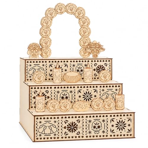 DIY Wooden Day of the Dead Ofrenda Altar Display Kit - Personalize & Decorate