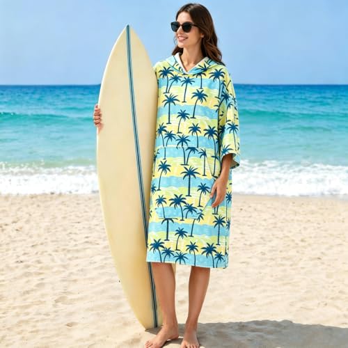 Hooded Beach Towel Poncho for Adults - Quick Dry, Oversized with Pocket