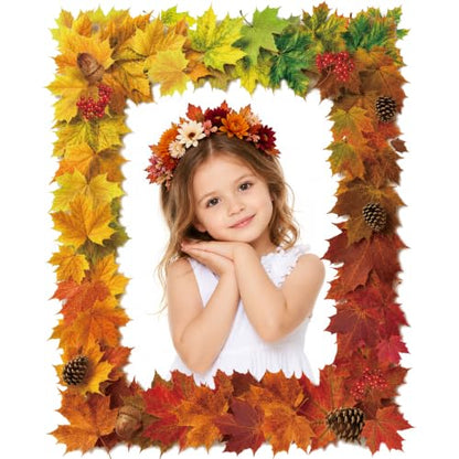 Fall Maple Leaves Photo Prop Frame for Autumn Party Decorations