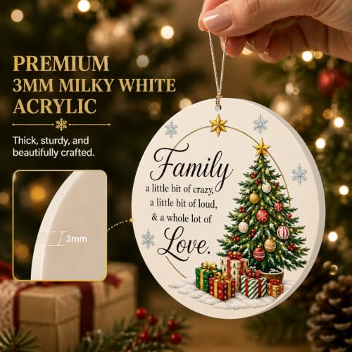 Family Christmas Ornament 2026 with Tree Design, Heartfelt Holiday Gift for Loved Ones, Variation: Family 1 16.10 11