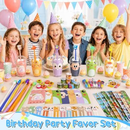 322 Pcs Birthday Party Favor Set with Cups, Goodie Bags & Toys