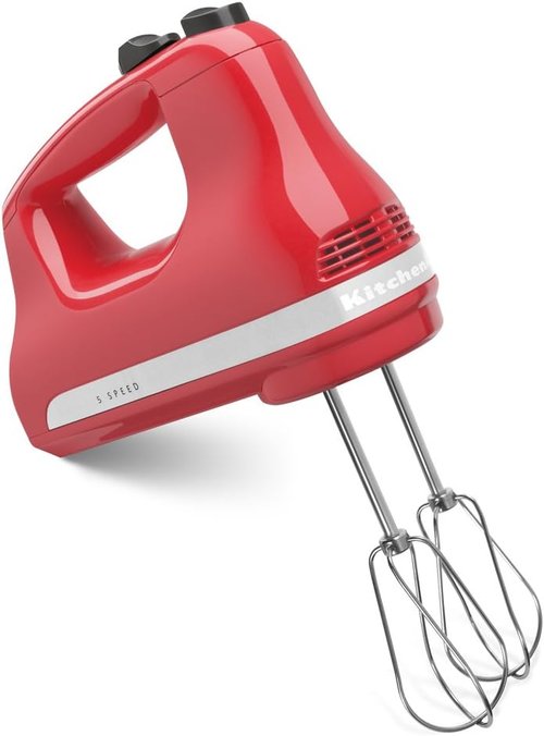 KitchenAid 5-Speed Hand Mixer - Ultra Power Watermelon Color | Perfect for Baking and Cooking