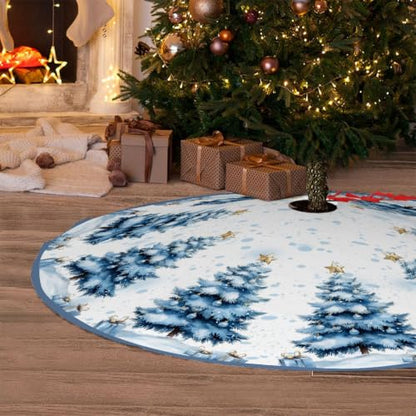 Blue Christmas Tree Skirt 48 Inch for Holiday Tree Decorations - Variation: Blue / 48in