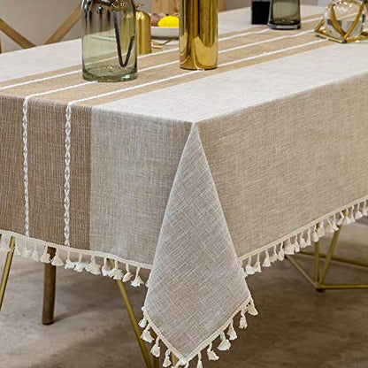 Deep Dream Waterproof Rectangle Tablecloth 55x102 Inches Light Coffee - Rustic Kitchen Dining Decor