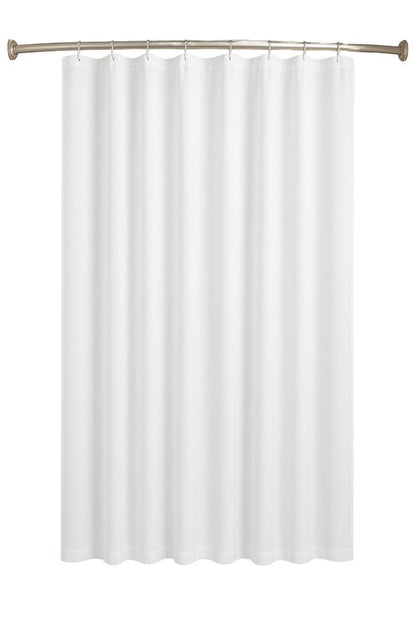 Dependable Industries inc. Essentials White Fabric Shower Curtain Liner 54" x 78" Stall Size – Hotel Quality 100% Polyester with Weighted Hem & Buttonhole Top – Water Repellent Machine Washable