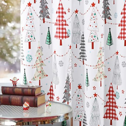 Christmas Blackout Curtains for Living Room 2 Panels Set 52x63 Inches Red