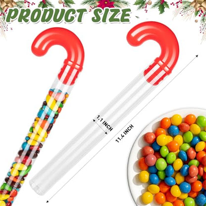 12Pcs Clear Plastic Candy Cane Tubes for Christmas Sweets & DIY Treats