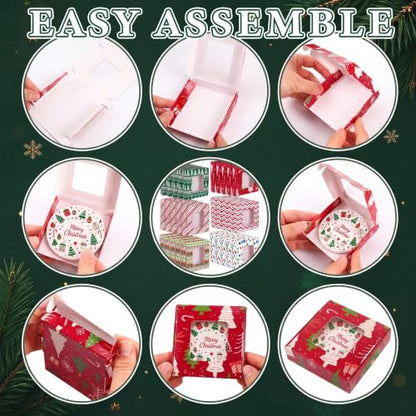 Gersoniel Christmas Sublimation Ornament Gift Boxes - Lime Green Red Set of 30