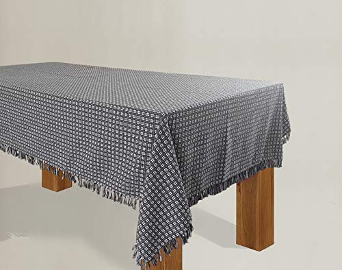 Navy Deep Woven Cotton Table Cloth 60x84 Inches - Formal & Casual Dining