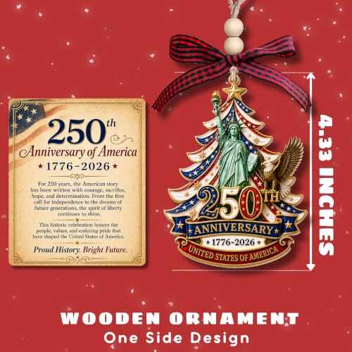 250th Anniversary Patriotic Christmas Ornament - USA Flag Wooden Ornament - Variation of THIS listing
