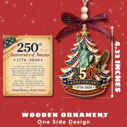 250th Anniversary Patriotic Christmas Ornament - USA Flag Wooden Ornament - Variation of THIS listing