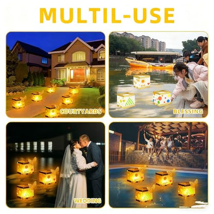 24PCS Floating LED Lantern Kit with Flickering Candles - Waterproof Outdoor Decor - Variation of THIS listing 24