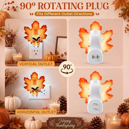 Wall Fragrance Plug with Nightlight - Maple Leaf Compatible with Bath & Body Works Refills