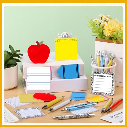 Teacher Appreciation Gift Set - 12 Multicolor Tumblers, Sticky Notes & Pens, 12 oz - Modern Design