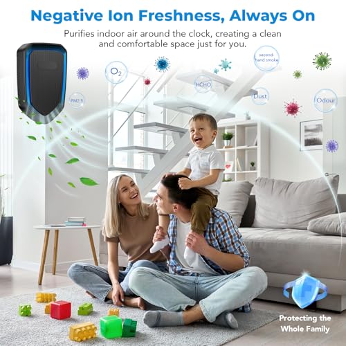 Plug-In Negative Ion Air Purifier for Home & Office - Black 4P