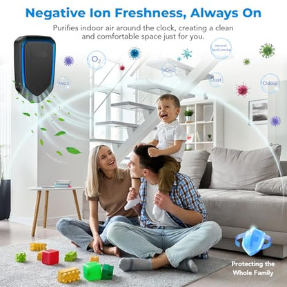 Plug-In Negative Ion Air Purifier for Home & Office - Black 4P