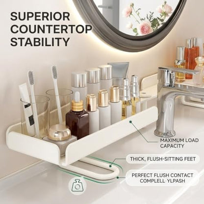 Foldable Over Sink Shelf Organizer Black 20in - Bathroom Faucet Storage