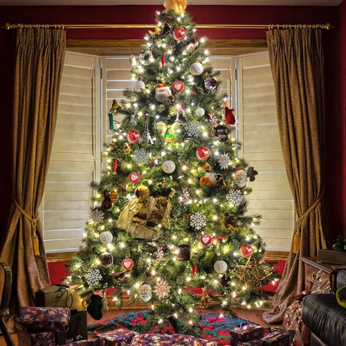 Red and White Christmas Tree Ornaments Set - 70 Pcs Holiday Decorations