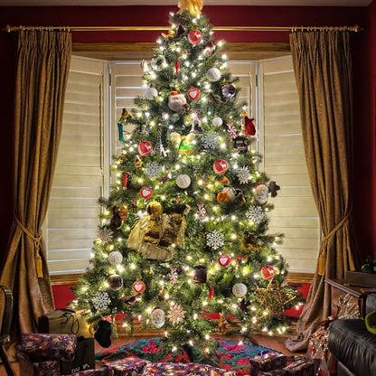 Red and White Christmas Tree Ornaments Set - 70 Pcs Holiday Decorations