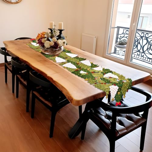 Christmas Tree Table Runner 14x36 Inch Winter Holiday Linens Decor - Variation of This Listing
