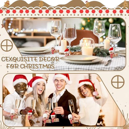 Gingerbread Man Christmas Wine Bottle Cover Set - 12 Pcs Holiday Decor