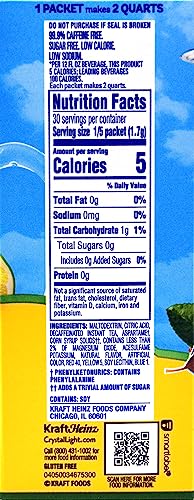 Crystal Light Lemon Decaf Iced Tea Natural Flavor Drink Mix, 12-Quart Canister (Pack of 4)