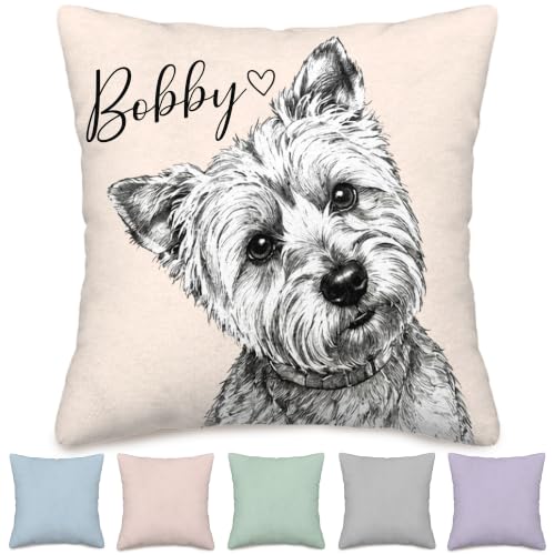 Custom Pet Pillow with Picture and Name - Style 6, Dog Face Personalized Pillow