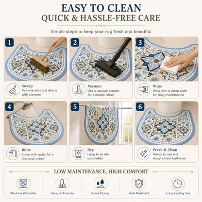 Multi Color 4-Pack U Shaped Washable Toilet Mats for Potty Training & Incontinence
