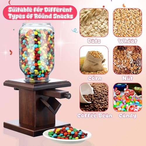 Maxdot Wooden Candy Dispenser Machine - Deep Brown 2 Pack Snack Storage