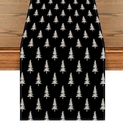 Christmas Table Runner 13 x 120 Inches Holiday Home Party Decor - Black