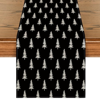 Christmas Table Runner 13 x 120 Inches Holiday Home Party Decor - Black