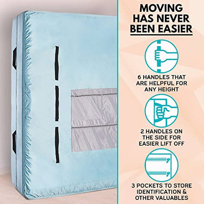 Velum Choice Queen Mattress Bags For Moving & Storage - Heavy Duty Mattress Moving Bags 16 Handles, Mattress Cover For Moving, Waterproof Mattress Storage Bag, Queen Mattress Protector Zippered