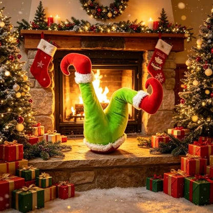 Christmas Elf Body Tree Topper - Green, W10.8xH18 Holiday Decor