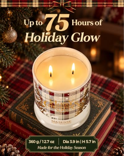 Christmas Eggnog Soy Candle - 2 Wick, 12.7oz Winter Gift & Decor