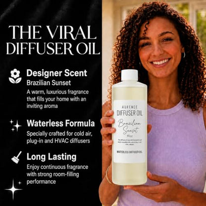 Luxury Waterless Diffuser Oil Refill - Brazilian Waves Scent, Long-Lasting Fragrance