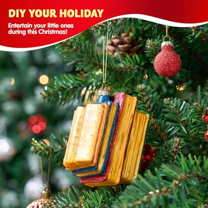 Christmas Glass Book Ornament - Festive Holiday Tree Decor, Small