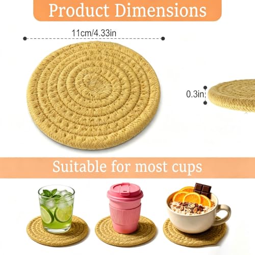Cotton Coasters Set of 2 for Drinks - Water Absorbing Home Decor