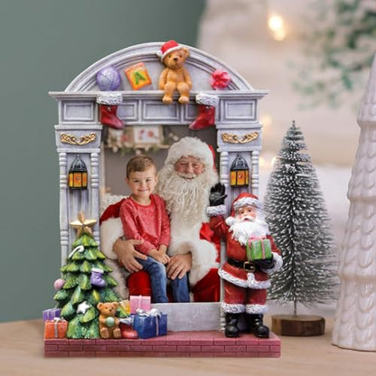 Light Up Christmas Picture Frame 4x6 Resin Santa & Tree Holiday Decor