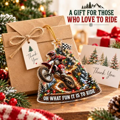 Motocross Rider Christmas Ornament - Off-Road Motorcycle Holiday Decor - Acrylic Gift