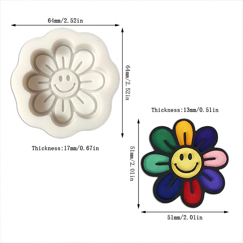 Sunflower Smiling Face Car Freshie Silicone Mold for Soap Resin Candle Making - Variation of Sunflower Smiling Face