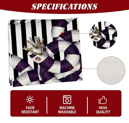 Black Striped Halloween Table Runner for Home Decor - 13x72 Inches