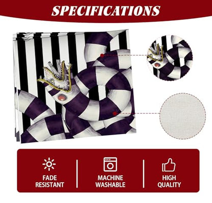 Black Striped Halloween Table Runner for Home Decor - 13x72 Inches