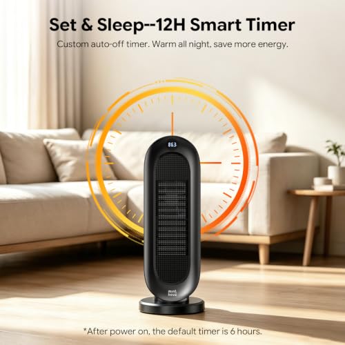 1500W Ceramic Space Heater with Thermostat and Oscillation for Small Rooms