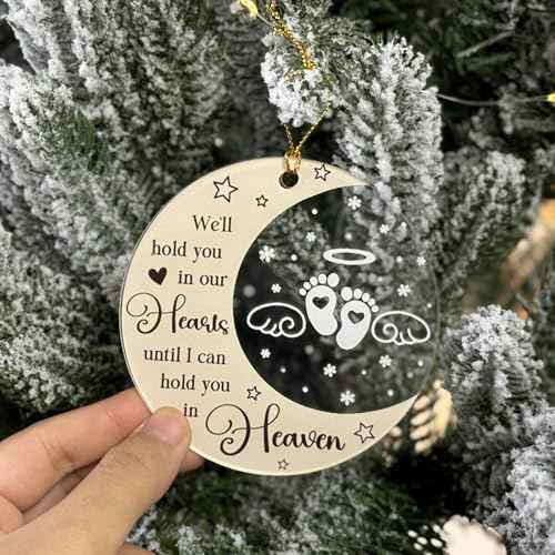 Baby Memorial Gift - Infant Loss and Miscarriage Ornament for Christmas Tree - Stillborn Angel Sympathy Gifts for Mom/Dad (H50)
