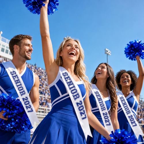 Blue 6PCS Senior Sash 2027 Cheerleader Sash for Graduation Party