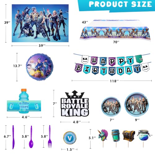 Battle Royale Theme Birthday Party Supplies Set 159 Pieces Decorations