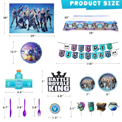 Battle Royale Theme Birthday Party Supplies Set 159 Pieces Decorations