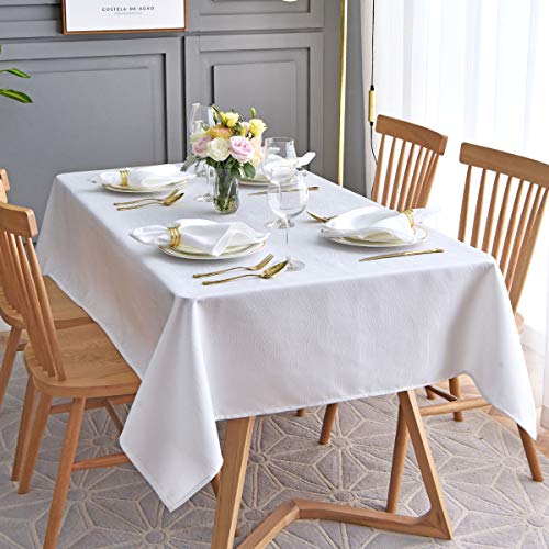 Heavyweight Jacquard Table Cloth 70x52 Inches Swirl Pattern Spillproof & Wrinkle Resistant
